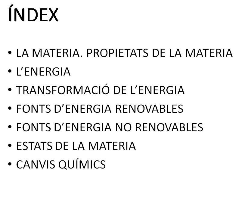 Unitat didàctica: Natura- La Matèria- L'Energia